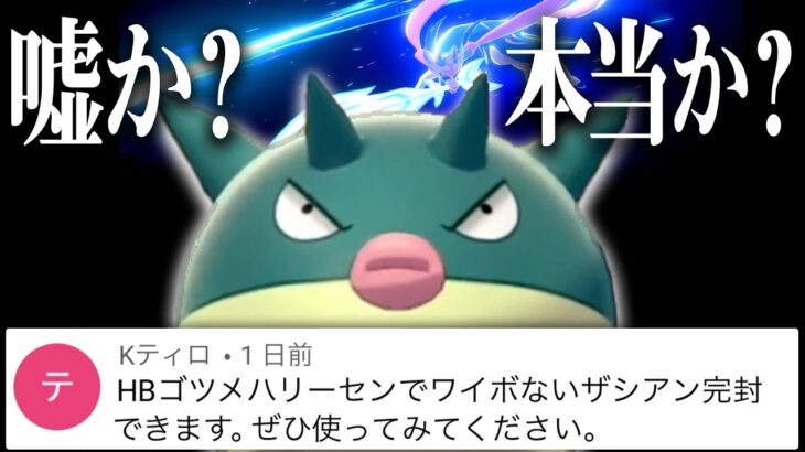 視聴者「HBゴツメハリーセンでザシアン完封できます」→大嘘でした。許しません【ポケモン剣盾】