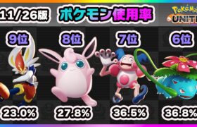 【ポケモンユナイト】上位ランカーのポケモン使用率ランキング！ジュナイパーもいるよ！（11月26日版）《ポケモンUNITE》