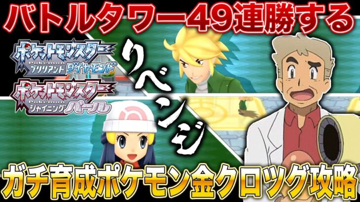 【ポケモンBDSP】金クロツグを絶対に倒すバトルタワー49連勝配信ｗｗ口の悪いオーキド博士の実況【ダイパリメイク】