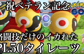 【ポケモンGO】GBL ハイパーリーグ〈タイレーツ〉ベテラン突破！！記念に格闘技だけの格闘家型PL50タイレーツでベテラン帯を荒らす！！