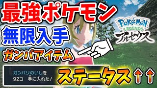 【レジェンズ アルセウス】無限入手でカンスト！最強ポケモン育成必須のガンバアイテムの入手方法【ポケモン/Pokémon LEGENDS/攻略/色違い/厳選/ヒスイ地方/金策/小技/小ネタ/裏技】