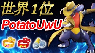 🔥強化されてどうなった？穴堀じしん型👀ポケモン別世界ランキング１位　PotatoUwU　ガブリアス【ポケモンユナイト攻略】