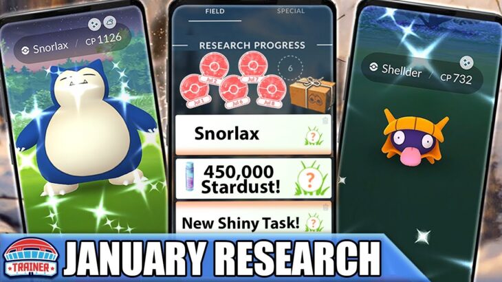 SHINY SNORLAX! *JANUARY RESEARCH TASKS* – SHINY SHELLDER STARDUST | Pokémon GO