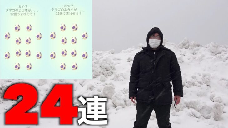 歩行困難の中意地で達成した豪雪の10キロ卵24連で真っ白になった【ポケモンGO】