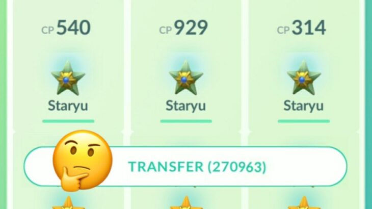 Transferring 800+ Staryu and get Unexpected Candies with XL…… Pokemon go 😳
