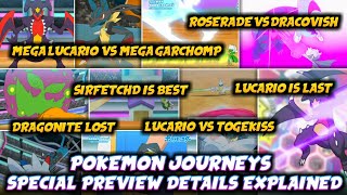 Pokemon Journeys Special Preview Details Explained !! Ash’s Mega Lucario Vs Cynthia’s Mega Garchomp