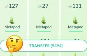 Tranfering almost 100 Metapods for candies and XLs and unbelievable….. Pokemon go 😵