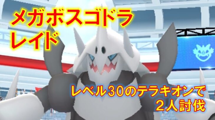 【ポケモンGO】メガボスゴドラレイド　レベル30のテラキオンで２人討伐