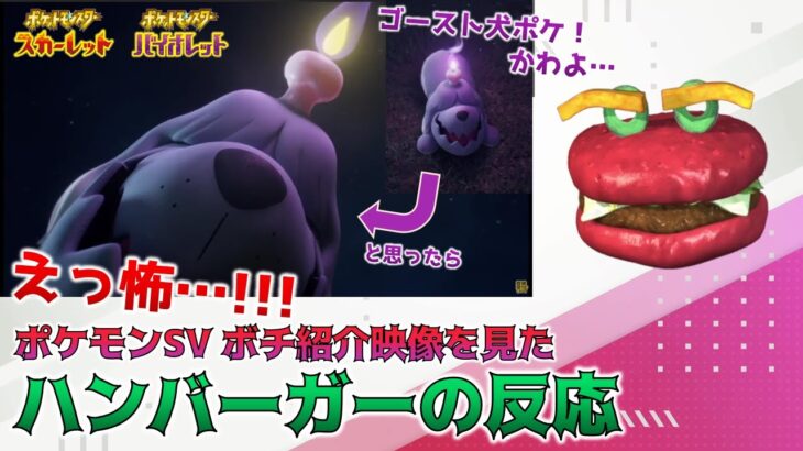 【ポケモンSV】ゴースト犬の新ポケかわいいけど怖…！！【ハンバーガーの反応】