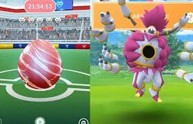 Unbound Hoopa in Elite Raid, Galarian moltres guarded by 2 machoke!