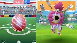 Unbound Hoopa in Elite Raid, Galarian moltres guarded by 2 machoke!