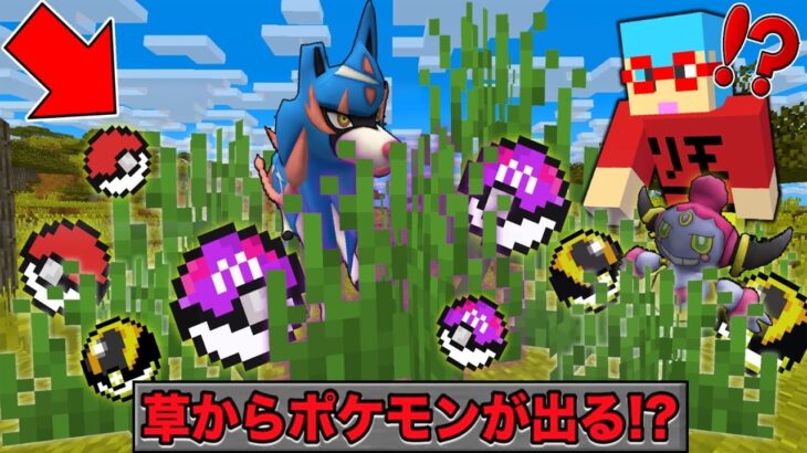 【マイクラ】草から出てきたポケモンだけでサバイバルしたらチートすぎた！？