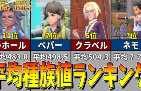 【ポケモンSV】最強は誰だ！？学校最強大会トレーナーの平均種族値ランキング【ゆっくり解説】