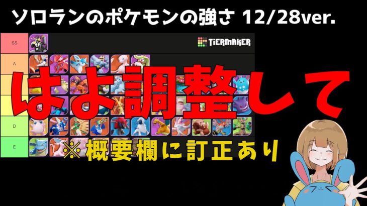 「あのポケモン」があまりに強すぎる！現環境をtier表で解説！の巻【詳細解説274】【ポケモンユナイト】【ゆっくり解説】