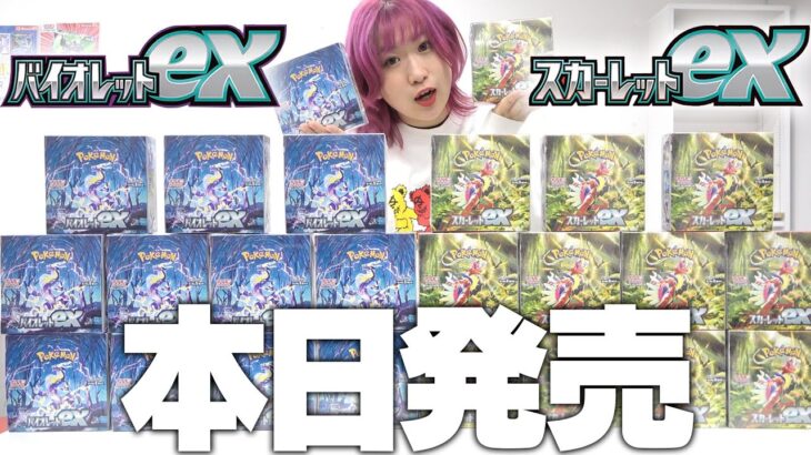 【ポケカ】最新弾『スカーレットex/バイオレットex』2カートン(24箱)開封して”ミモザSAR・SR”封入率調査してみた！！