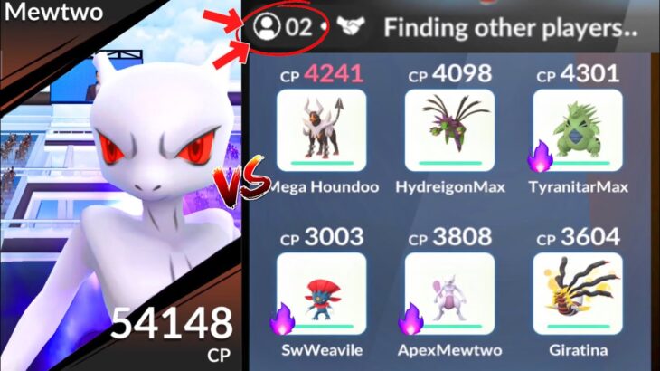 DUO Shadow Mewtwo Raid with Mega Houndoom in Pokemon GO.