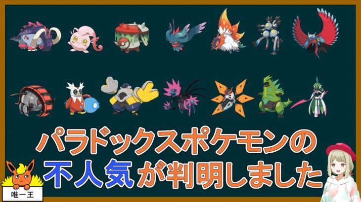 不人気パラドックス選手権【ポケモンSV】【ゆっくり解説】