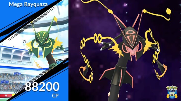 Mega Rayquaza made its dazzling debut during Pokemon GO Fest