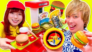 いらっしゃいませ〜！ママとハンバーガー屋さんごっこ♪ ハッピーセットを集めよう！ポケモンと一緒に夏祭り♪【寸劇】