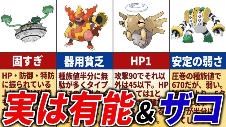 種族値に似合わず強すぎ＆弱すぎなポケモン16選【歴代ポケモン】