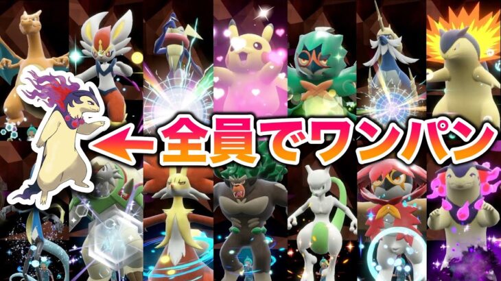 最強レイドポケモン全14匹で最強のヒスイバクフーンをワンパンしてみた【ポケモンSV/碧の仮面/ゼロの秘宝】