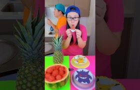 Pokemon cake vs fruits ice cream challenge!🍨 #pokemon #funny #shorts by Ethan Funny Family