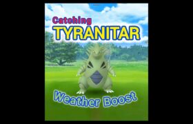 Catching TYRANITAR Weather Boost ポケモンgo 😂 Counting balls! #pokemongo #funny #tyranitar