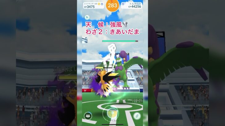 《ポケモンGO》チームで2人討伐〜強風のトルネロス(れいじゅう)編〜