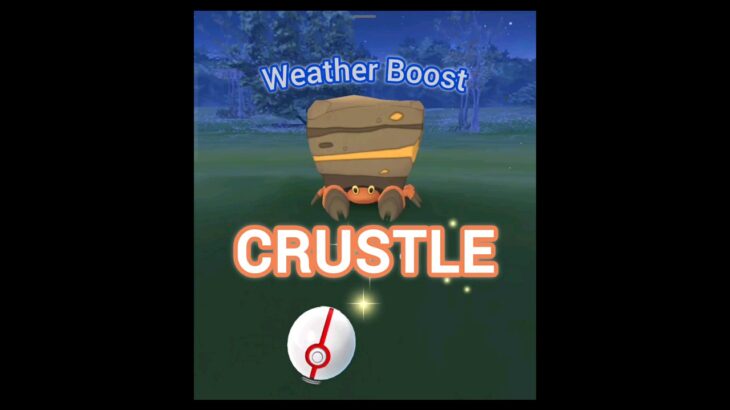 Catching CRUSTLE Weather Boost ポケモンgo! 😊 #pokemongo #funny #pokemongoshorts #crustle #shorts