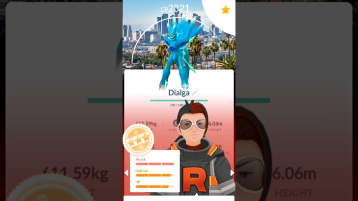 Maxed out LeveL 50 SHINY ORIGIN DIALGA in Pokemon GO.