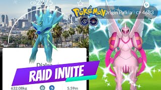 Origin Dialga & Palkia Raid invite Pokémon Go ( Pokémon Go Live 🔴 Sinnoh tour )