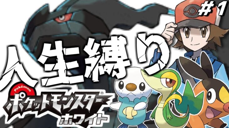 【ポケモンBW 人生縛り】ポケットモンスター ホワイト を超鬼畜縛りの「人生縛り」でプレイ#1【バッジ0個～】