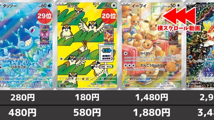 【ポケカ】全体的に高騰傾向 AR高額ランキング 2024年8月最新価格相場(ステラミラクル発売後) 最近はHPが鍵【ポケモンカード】Pokemon Cards Illustration Rares