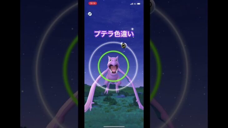 プテラの色違いきた！紫色やった　ポケモンGO