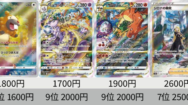 【ポケカ】VSTARユニバース_SR以上＋α 24年8月最新相場ランキング ！【Pokémon cards】Market price of VSTAR universe.