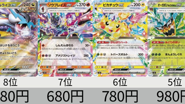 【ポケカ】最新！2024年収録ポケモンex全種販売価格ランキング！ 24年10月【Pokemon TCG】ex high-priced card ranking.