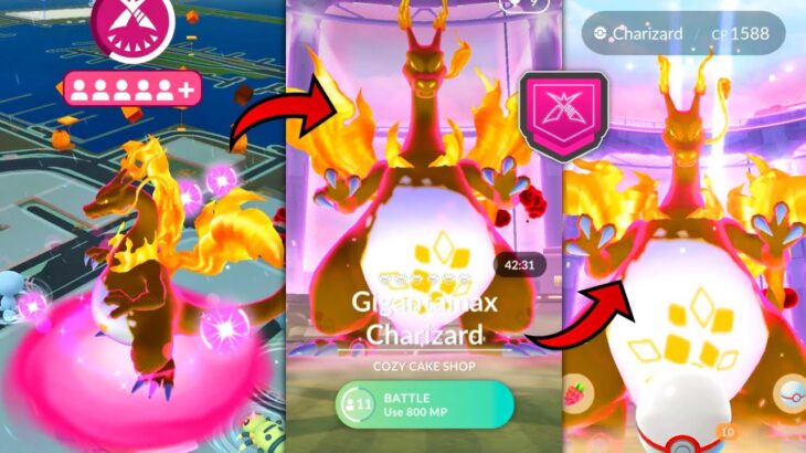 First Ever GIGANTAMAX CHARIZARD Max Battle RAID in Pokemon GO.