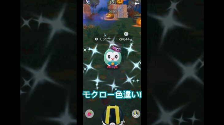 【気象】ハロウィンコスのモクローの色違いGET!!#ポケモンgo #pokemon #色違い