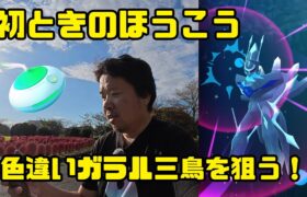 【ポケモンGO】初めてのときのほうこうで、ガラル三島の色違いを狙う！