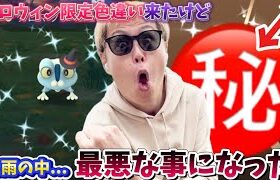 大雨の中絶望！？と思いきやまさかの…ハロウィン色違い！【ポケモンGO】