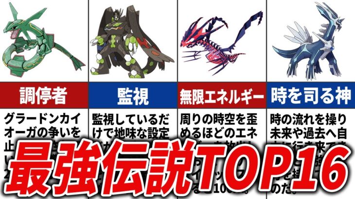 【ポケモン】伝説ポケモン最強ランキングTOP16【設定上】