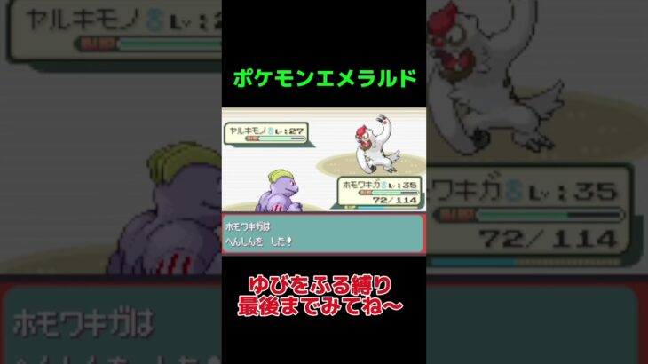 マジでギリギリ接戦果たして勝てたのか！？センリ戦「ポケモンエメラルド」かくとうポケゆびをふる縛り#shorts #pokemon