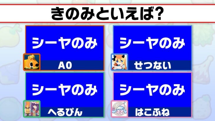 【検証】『全員一致できる？ゲーム』、せつないに合わせに行ったほうが一致する説