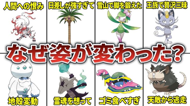 地方で姿を変えたポケモンのヤバすぎる変貌理由を全てまとめてみた【リージョンフォーム】【作業用】