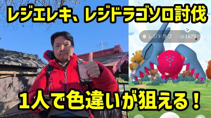 【ポケモンGO】1人で色違いが狙えるぞい！レジドラゴとレジエレキのソロ討伐！