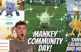 ✨ Mankey Community Day in Pokemon Go And Let’s Get Another Shiny Galarian Bird LIVE!✨