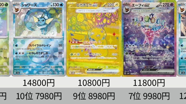 【ポケカ】ブラッキー高い！発売から1日後！最新価格ランキング テラスタルフェスex SR以上+α【Pokémon cards】Market price of Prismatic Evolution