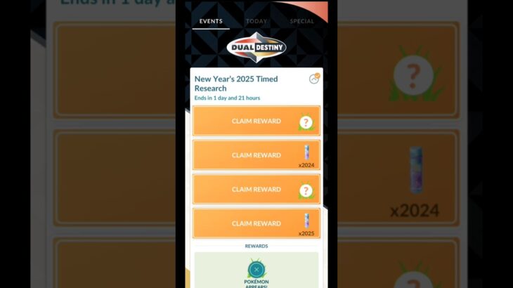 New Year 2025 timed research pokemongo Dual destiny #pokemon #pokemongo #ポケモンgo #dualdestiny #shiny