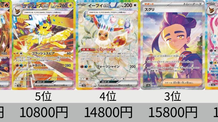 【ポケカ】予想初動価格ランキング！「テラスタルフェスex」【Pokémon cards】Initial price prediction of Prismatic Evolution