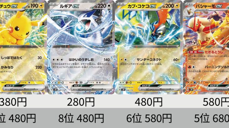 【ポケカ】ブリジュラス高騰！最新！2024年ポケモンex全種販売価格ランキング！ 25年1月【Pokemon TCG】pokemon ex price ranking.